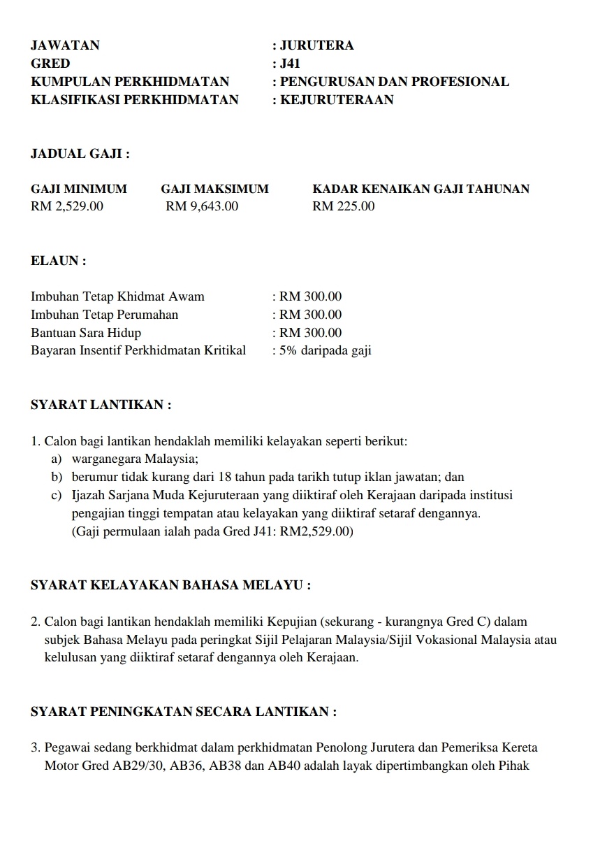 Datuk Jahat Hensem On Twitter Jurutera Gred J41 Gaji Minimum Rm2529 00 Elaun Khidmat Awam Rm300 Perumahan Rm300 Sara Hidup Rm300 Kritikal 5 Rm126 Total Rm3555 More Or Less Https T Co Fqtaycfbz2 Twitter