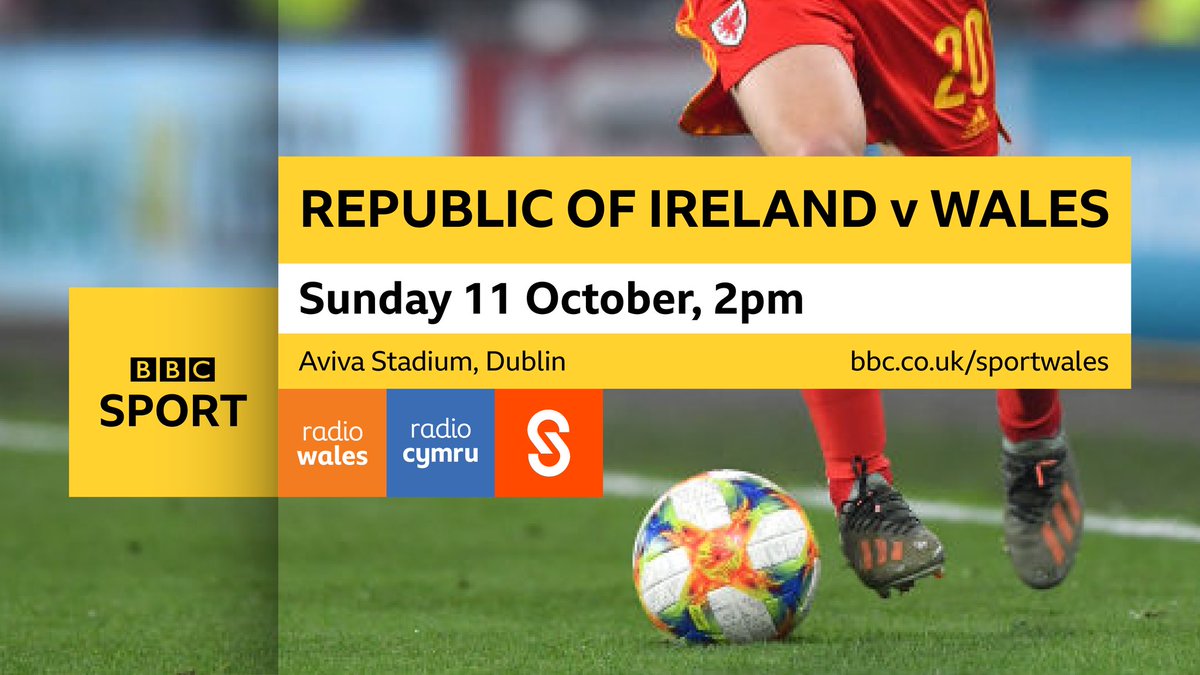 BBCRadioWales's tweet photo. Live now:

Republic of Ireland v Wales

Full commentary of the Nations League game.

#ROIWAL 

📻 Live @BBCRadioWales 
📱 Live @BBCSounds https://t.co/idrkwREdM4