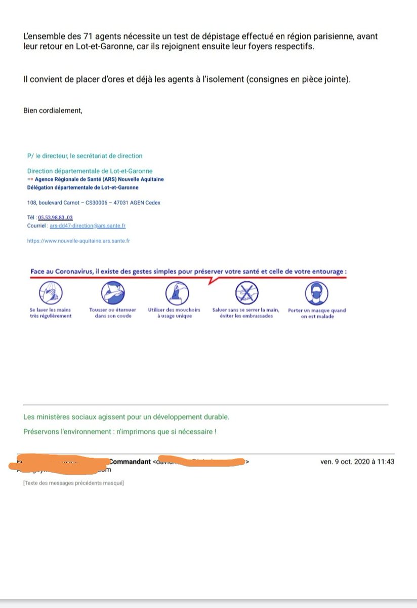 AurelieLaroussi's tweet photo. Quand la #DCCRS fait rentrer 73 effectifs de la #CRS24 à la maison malgré les recommandations de l'ARS du Lot et Garonne...
Merci pour nos familles Mme la Directrice... Sympa le cluster @GDarmanin!!! https://t.co/cJMRGES2z1