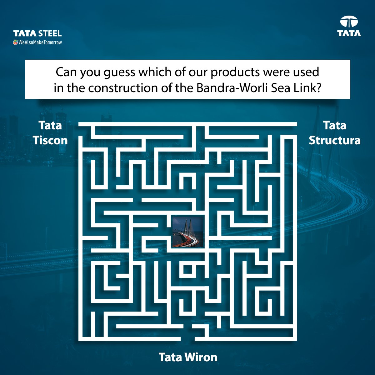 Our trustworthy, superior quality and innovative products have always been a preferred choice for the construction of various iconic structures.
Can you guess which of our products were used in the construction of the Bandra-Worli Sea Link?
#TataSteel #WeAlsoMakeTomorrow https://t.co/jd2YrHNb9Q