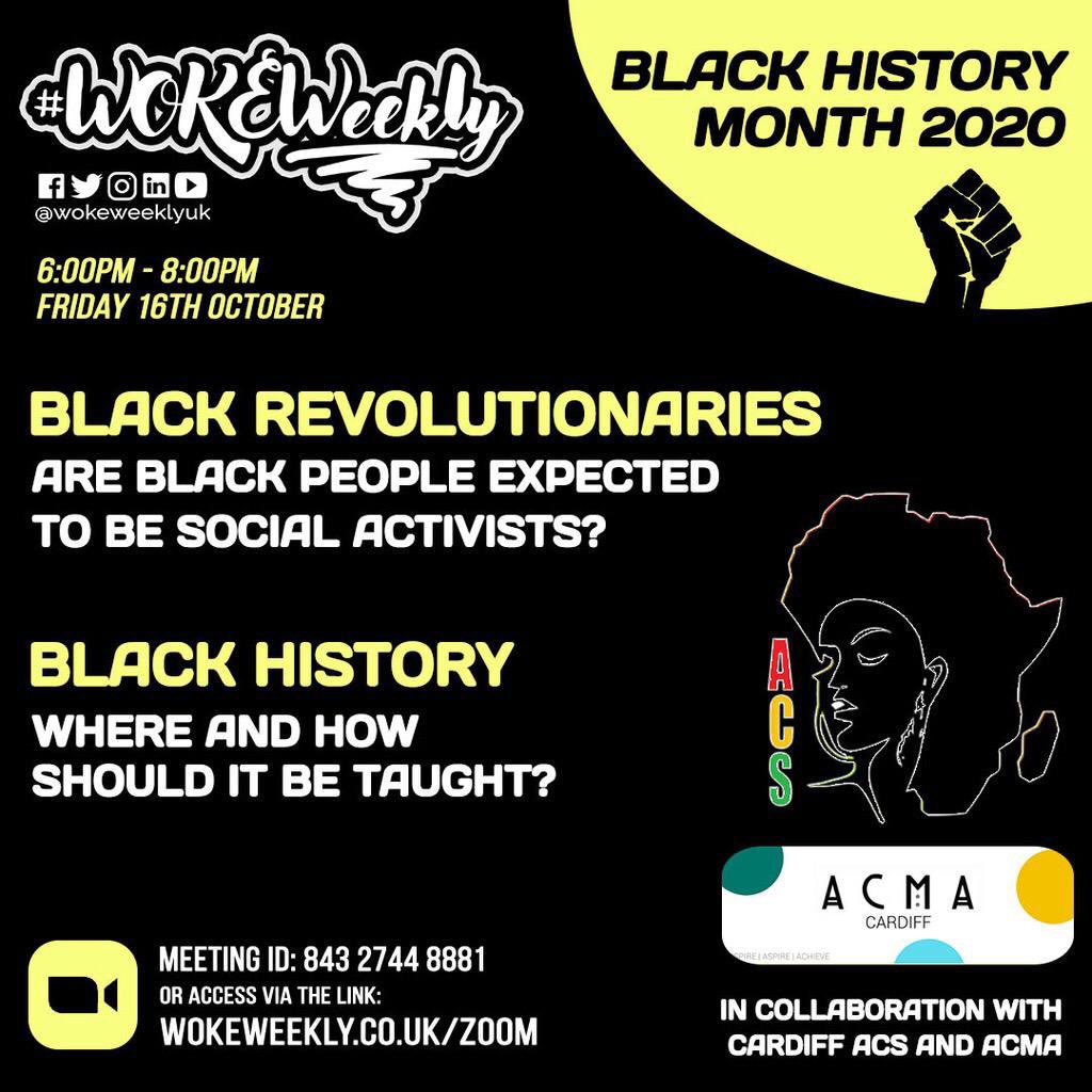 ACMA Cardiff (@acma_cardiff) on Twitter photo For Black History, in collaboration with <a href="/CardiffACS/">Cardiff ACS</a>, we’re talking about the education concerning Black History and more! Save the date 📆 For Black History, in collaboration with <a href="/CardiffACS/">Cardiff ACS</a>, we’re talking about the education concerning Black History and more! Save the date 📆