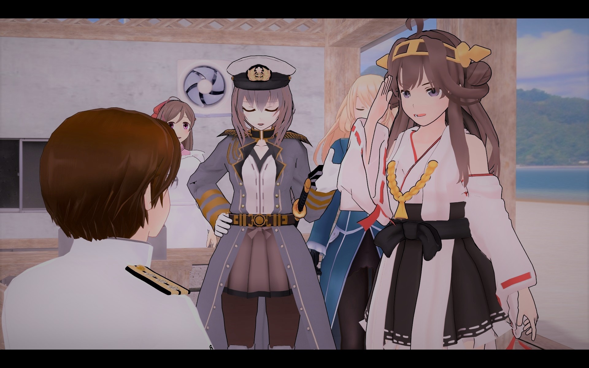 パラオ泊地のnonbiri提督 For Mmd 試作型mmd紙芝居風静画 しぐにゃんと金剛 1 ５年前 三笠宮総司令 紹介しよう 金剛型１番艦金剛だ 金剛 金剛です 提督 な 提督 ま 槇村大尉 何で艦娘に 金剛 吹雪 司令官