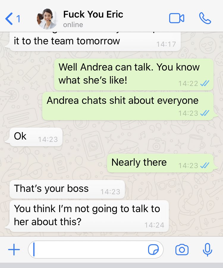 Okay so Andrea is the boss!
