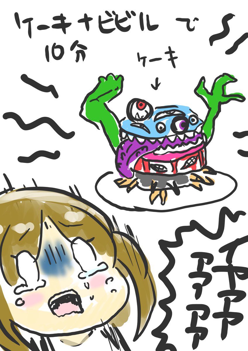 #ss_manga_diary
トンデモケーキに号泣する女児ちゃんです。 