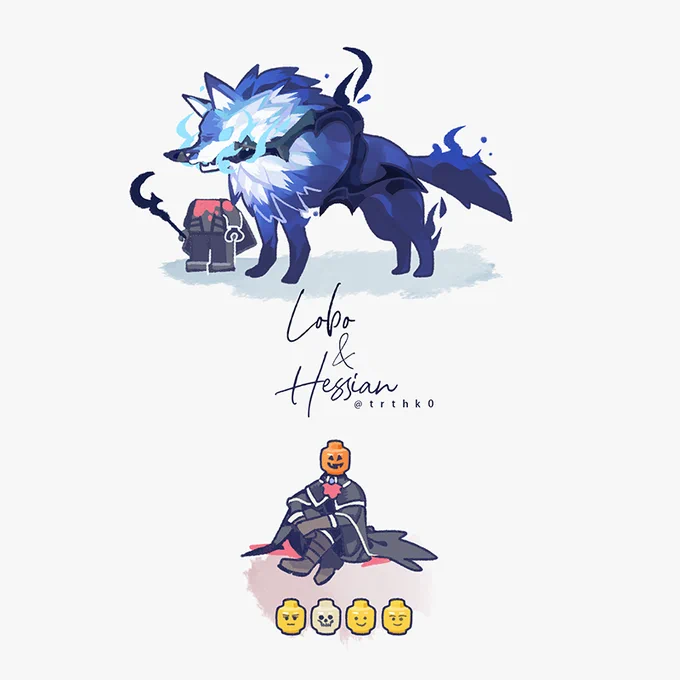 レゴで遊んでいるロボとヘシアン 
