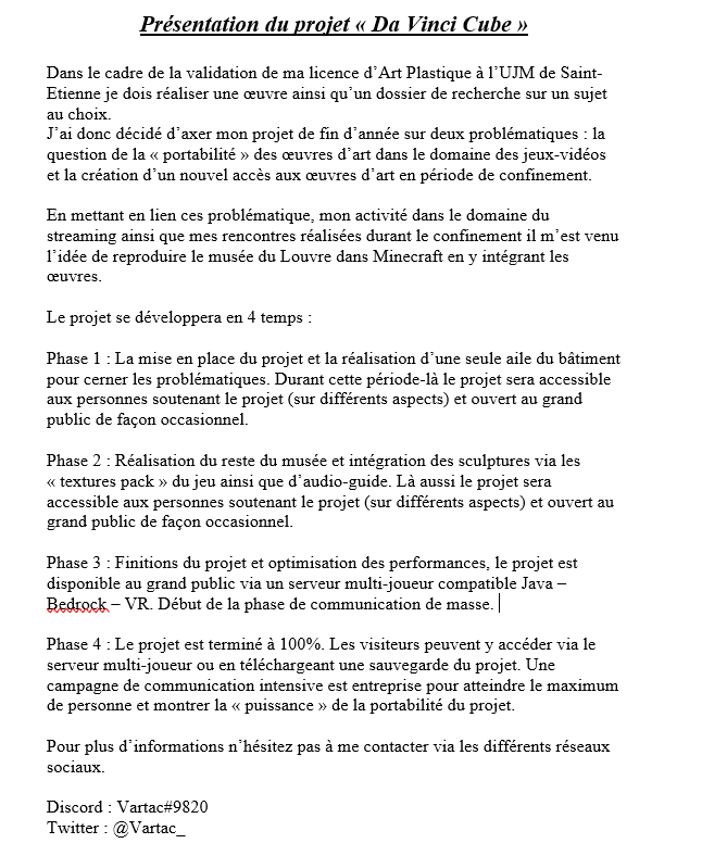 Vartac_'s tweet photo. Bonjour, dans le cadre de mes études je lance le projet Da Vinci Cube. Je compte sur vous pour partager un max. Une vidéo résumant le projet arrive bientôt ! https://t.co/ZLql455xcf