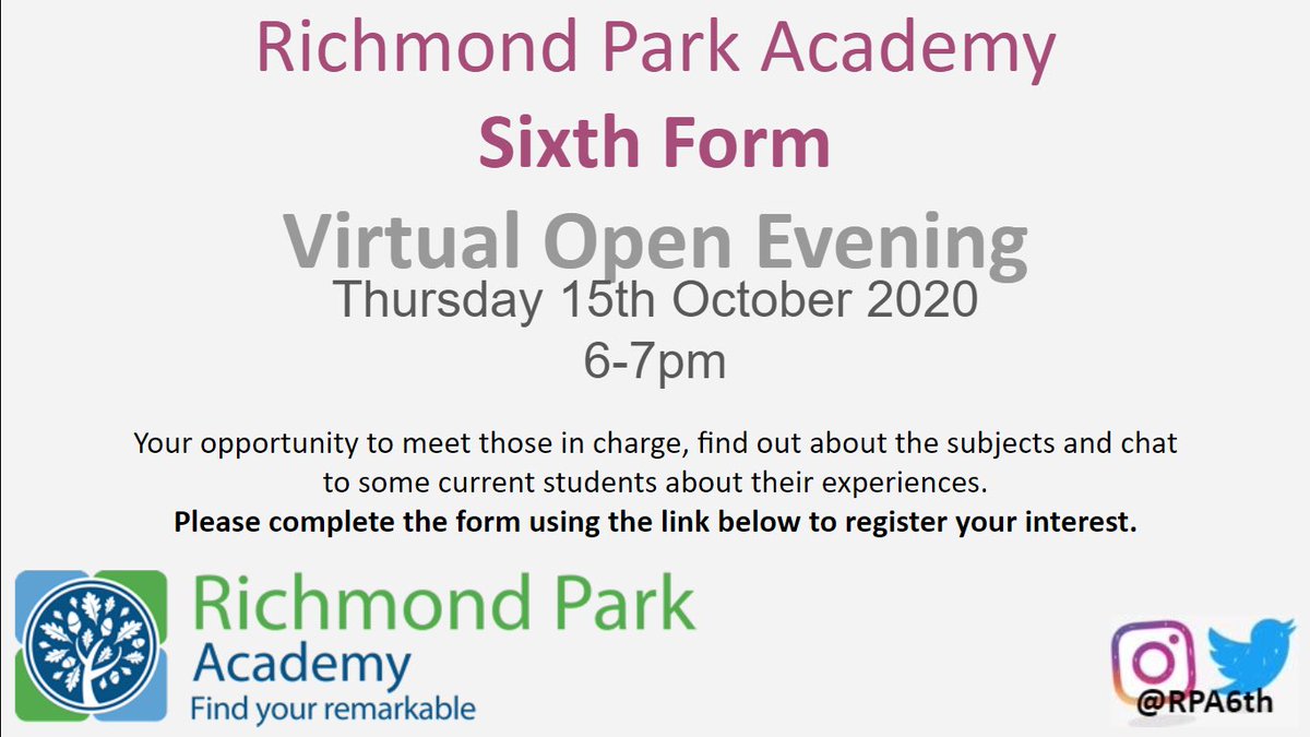 Sign up for our Virtual Open Evening on Thursday 15th Oct  using this link: forms.gle/yggN1Uw6aaeHVw… and there’s also this amazing video to watch too: youtube.com/watch?v=fLVDZ1…