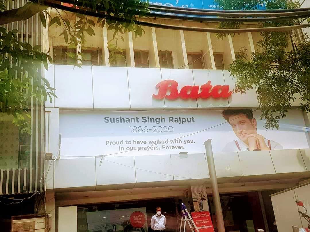 its_roishe's tweet photo. In a Bata store.....this is the level of respect & love SSR is getting from all over India..
#BataStore
#SushantOurPride
@nilotpalm3 @shwetasinghkirt https://t.co/sHWt30OEa4