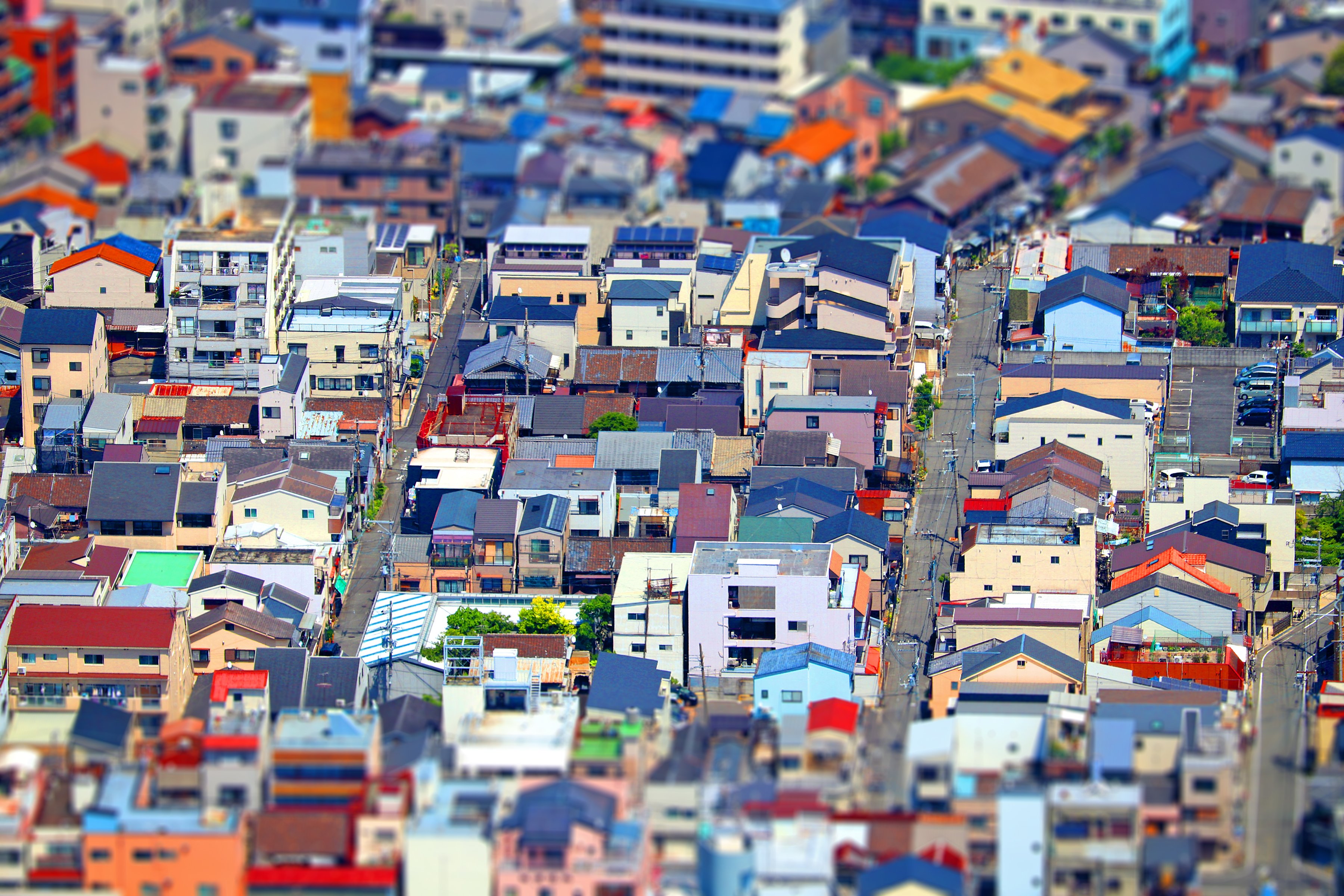 Twitter 上的 1 87のサラリーマン Minitoru87 ミニチュア風写真家 あべのハルカス300展望台から色んな住宅街をミニチュア風撮影 チルトシフト ミニチュア風 あべのハルカス 展望台 T Co Qyoi3spbdg Twitter