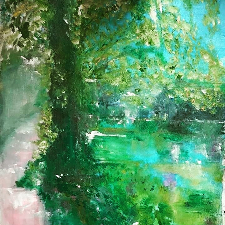 A painting of the red path Mill Rd near where I live .D Mungovan Limerick Artist