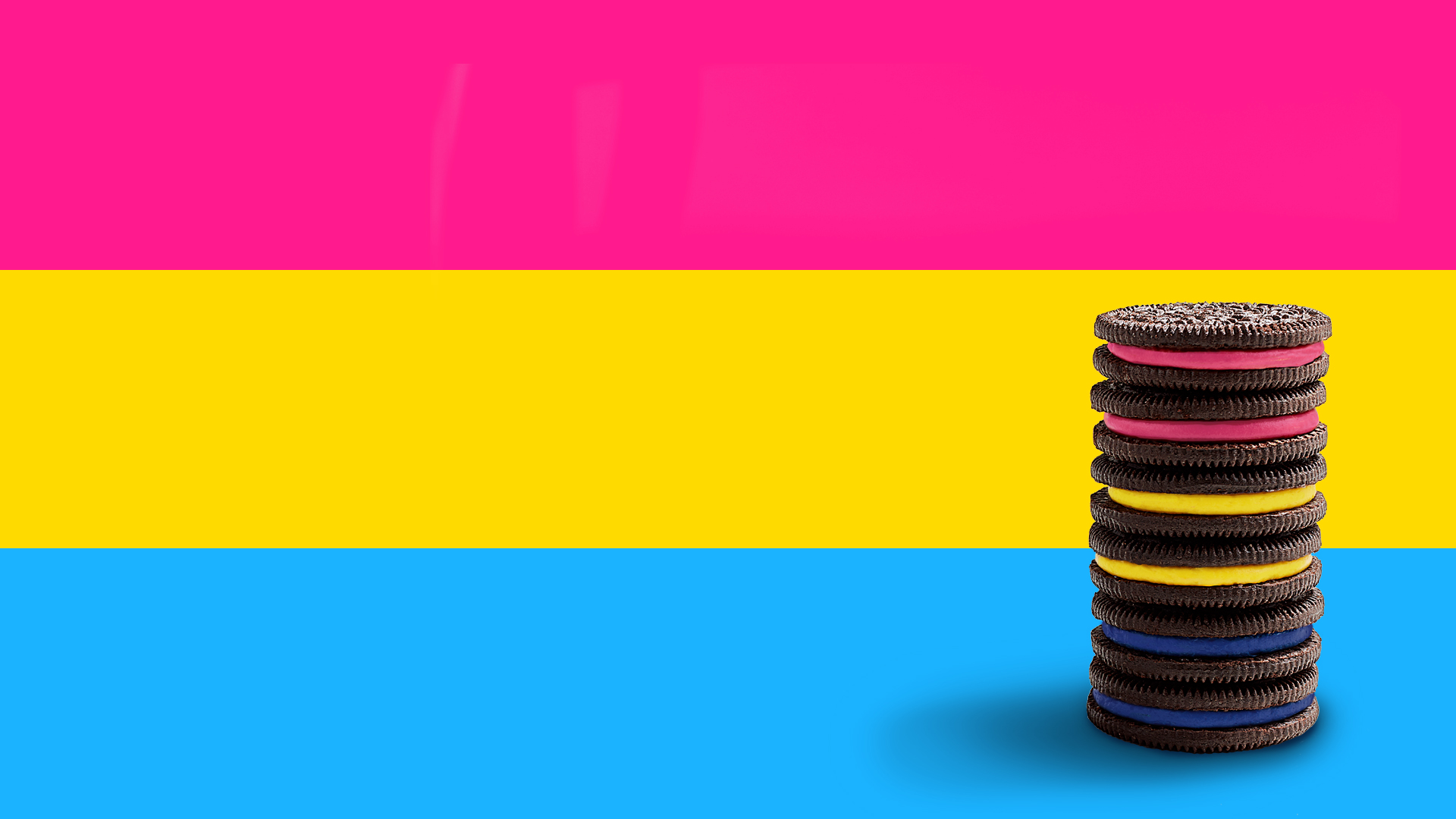 Oreo Cookie The Pansexual Pride Flag Consists Of Three Horizontal Stripes One Pink One Yellow And One Light Blue