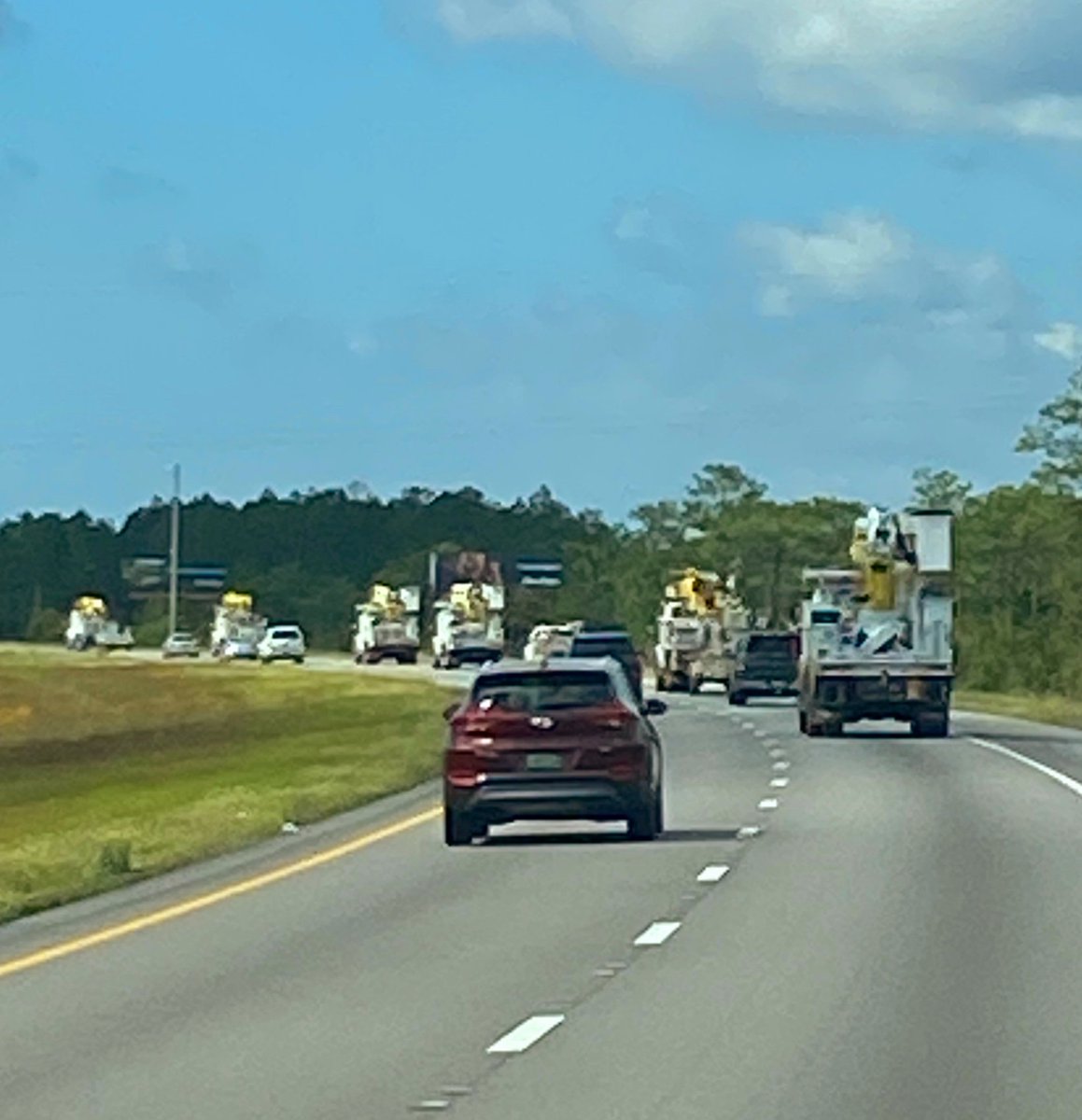 On the road again, doing what co-ops do best-- helping others. We have 12 employees on their way to assist Dixie Electric Membership Corporation (DEMCO) in Greenwell Springs, Louisiana with Delta restoration efforts. #CoopStrong #PowerofCooperation