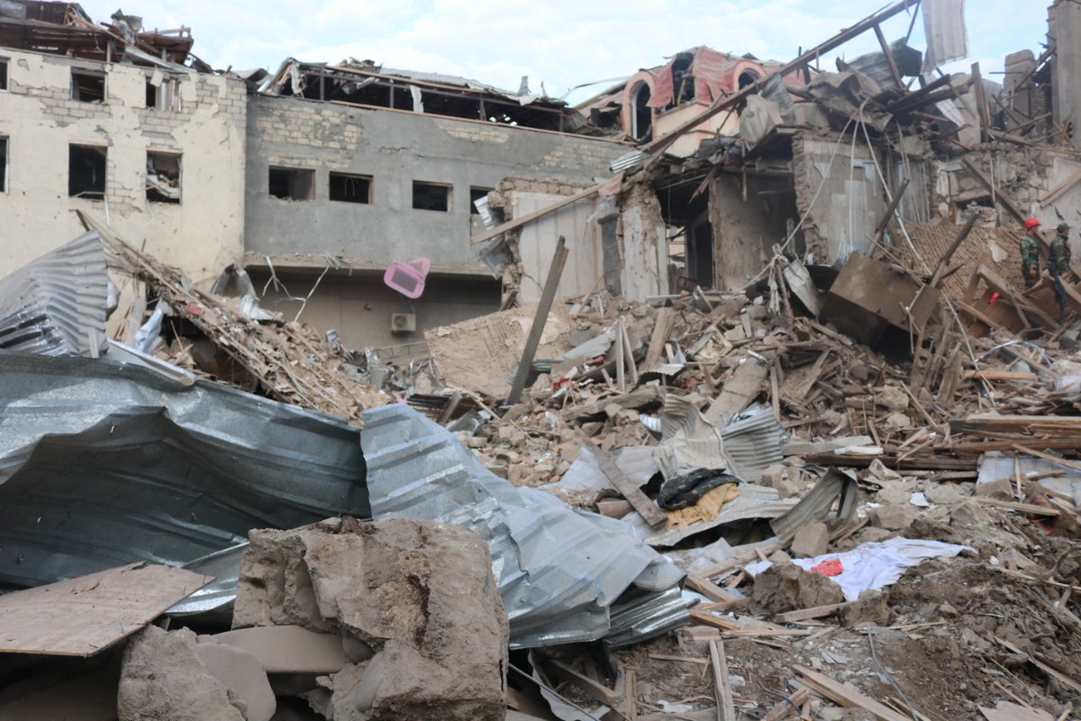 Bayramov_Jeyhun's tweet photo. The #shelling of #civilians in #Ganja city by the #Armenia's armed forces after the humanitarian ceasefire agreement is another clear example of #barbarism and shows that the ceasefire calls of the Armenian leadership are nothing but #hypocrisy. https://t.co/yN7nO0xpjV