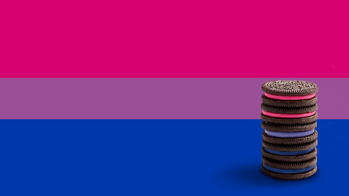 The Bisexual pride flag consists of three horizontal stripes: one magenta, one purple, and one dark blue.