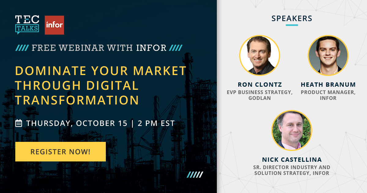 TECtweets's tweet photo. 📢 Hear from industry experts on #digitaltransformation for #manufacturing businesses.  Tune in on 📅October 15th | 2PM EST.

Grab your spot now! 👉 https://t.co/mv0xYtVPI4 https://t.co/McUkKZcpp0