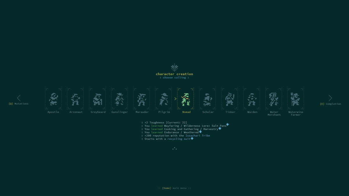 UI Design Log 8: #CavesOfQUD [Character Creation #2]

#UI #uidesign #indiegames #IndieGameDev #gamedev #indiedev