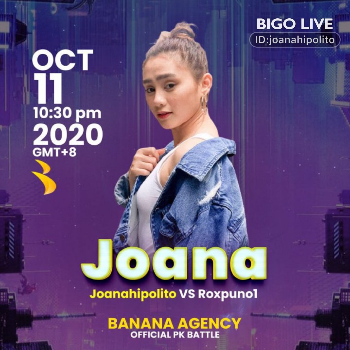 PercieLagmay's tweet photo. Come and see вαηαηα🍌ᴊᴏᴀɴᴀ 🏆's LIVE in #BIGOLIVE: #chat OPK TONIGHT 10:30pm  
https://t.co/foTE7VIWzg https://t.co/VkefAQdqBs