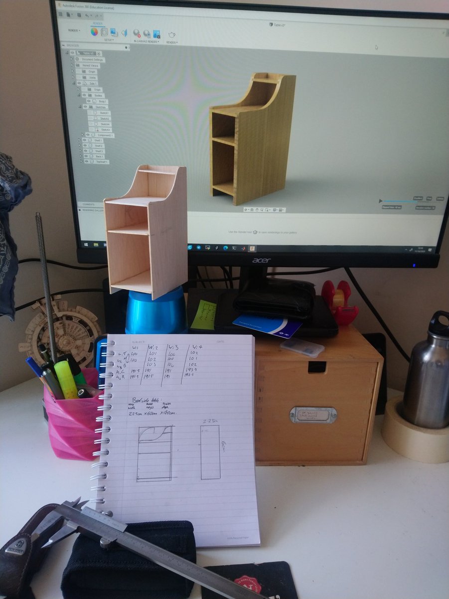 HAGPointon's tweet photo. Working on a pair of bedside tables, I really like making scale models before moving to CAD. https://t.co/JdUSAbacFI
