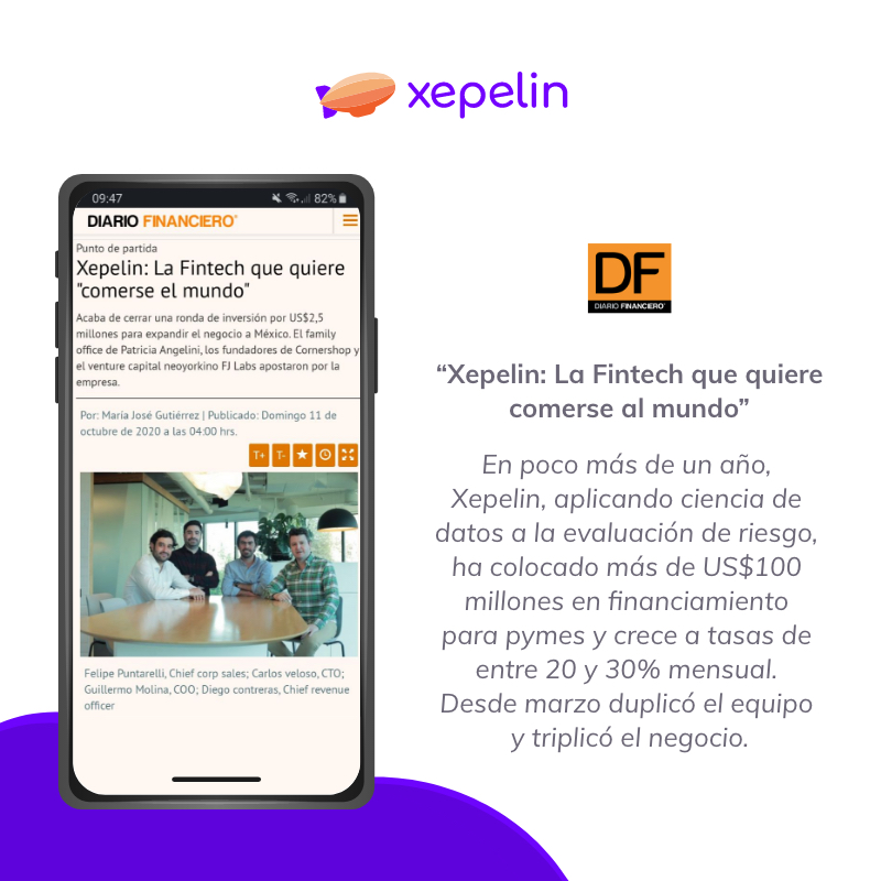 Xepelinofficial's tweet photo. Estamos orgullosos de contarles una noticia 🤩🎉
Hemos cerrado una nueva ronda de levantamiento de capital por US$2.5 millones 🚀💸!!
En este artículo de @DFinanciero pueden encontrar más detalles 👉🏻 https://t.co/B37E4yAw0n
#PymesPorChile #CrecimientoPyme #FintechChile https://t.co/TkJgp0Gc5f