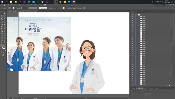 Apollonio26's tweet photo. Posting a #Kdramaredraw wip hihi
Have y'all watched Hospital Playlist?

don't mind my layer paths it's messy skskskks https://t.co/qU40XMQJ6B