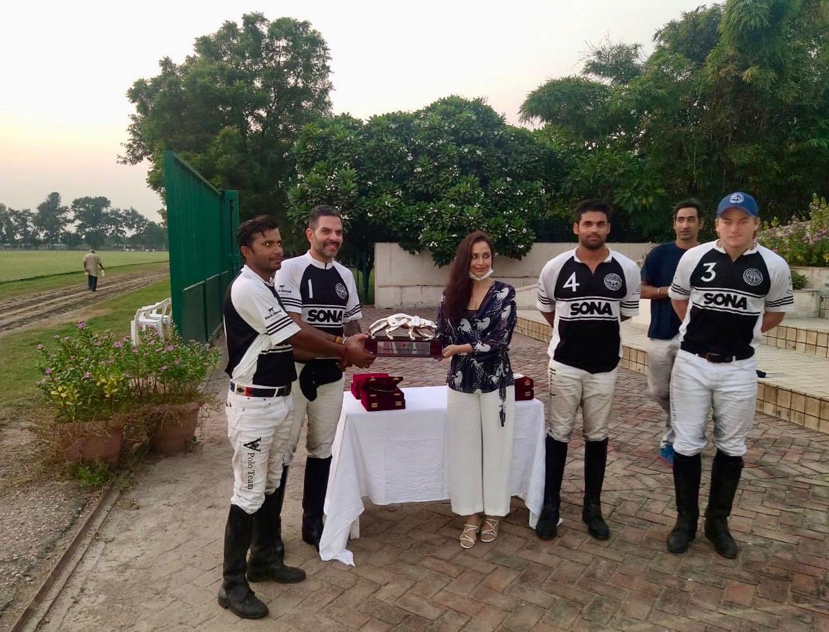 sunjaykapur's tweet photo. Sona Polo wins it’s second tournament of the season beating Jindal Steel &amp; Power. 
Great game @MPNaveenJindal and thank you for hosting us @shallujindal20 #Polo #SonaPolo https://t.co/atsaCui0bB
