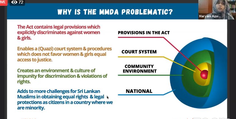 5. Why is the MMDA problematic? "The Act legally endorses terrible things happening to people. It adds more challenges to Muslim Sri Lankans as we already are a minority." says journalist, editor and researcher  @MaryamAzwer.