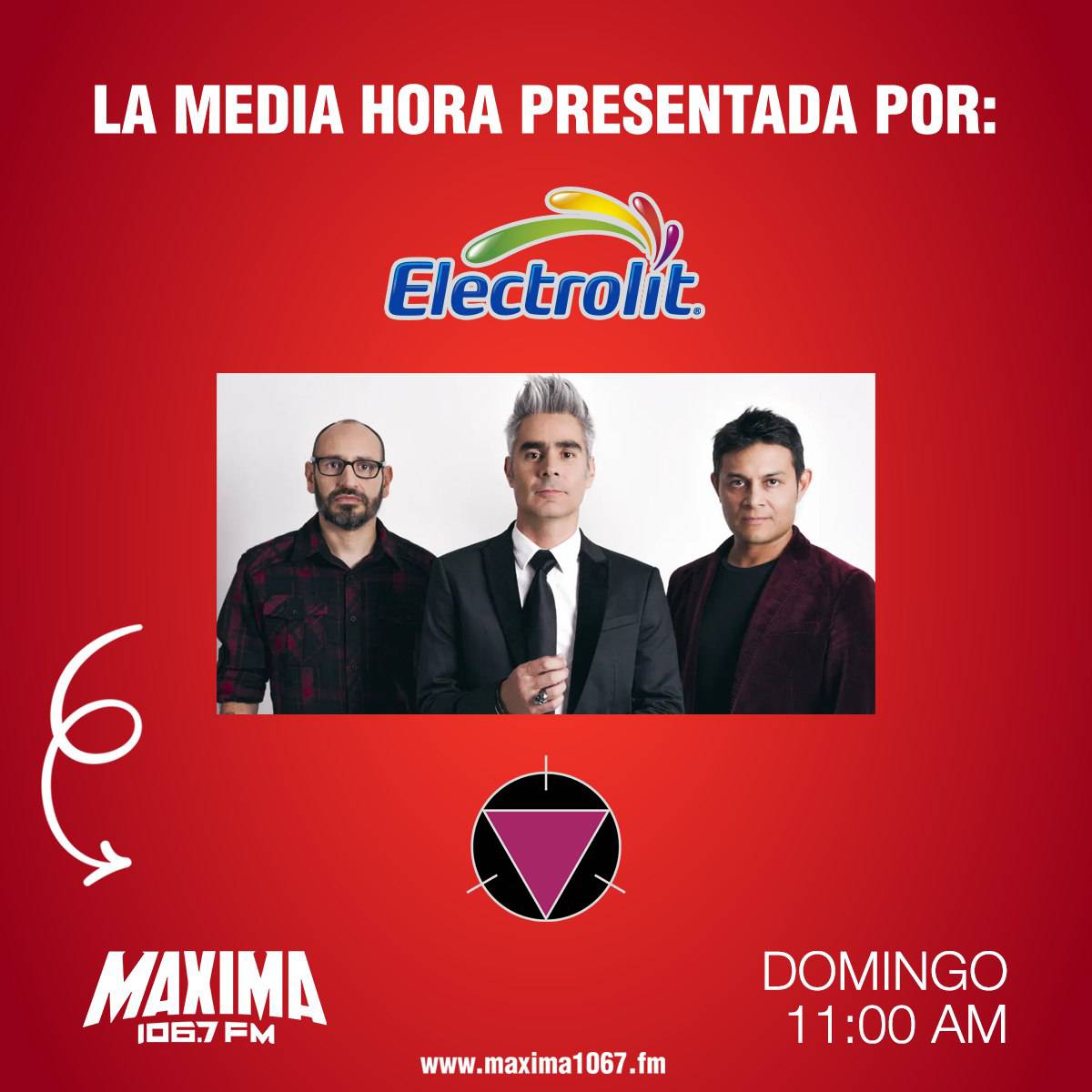 MAXIMA1067FM's tweet photo. ¡Buenos días, rockeros! Este domingo de medias horas inicia con @lagusanaciega y todo el sabor de @Electrolit. https://t.co/CZdoMSufjo https://t.co/uGujsw3bhB
