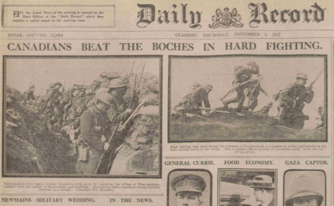 The photographs continued to be published in 1917. This includes in the Glasgow Daily Record and the Daily Mirror - both accompanied other stories of Canadian battles, as though these 4 images could stand in for any fight.