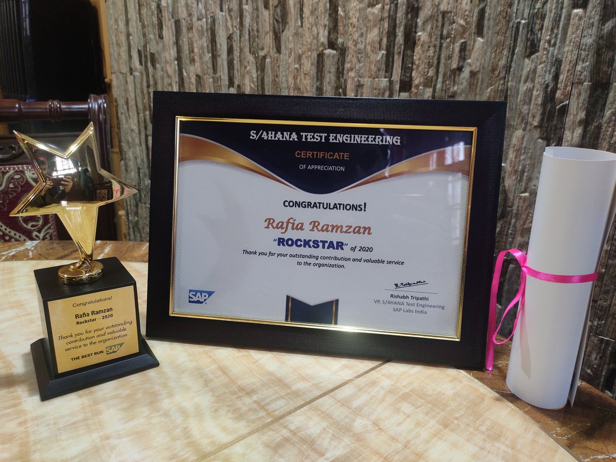 SofiRafia's tweet photo. Received this special gift all the way from Bangalore to Kashmir with a personalized note from @rishtri which really meant a lot. Thank you @SAP_STE , proud to be a part of the organization. https://t.co/E02soHSwfz