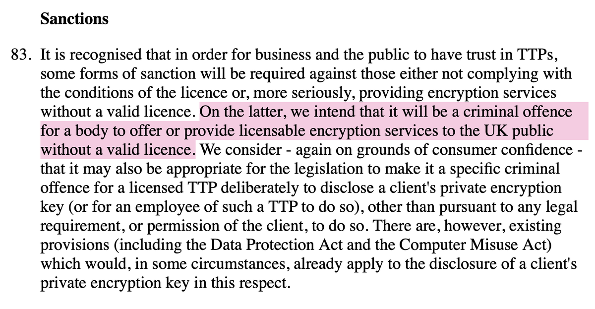 If the TTPs of 1997 are the Platforms of 2020, with the call for backdoors in end-to-end encryption we can expect to see:- Non-compliant social networks, banned under criminal law.- Platforms being liable for weaknesses that the Governments have required them to implement.