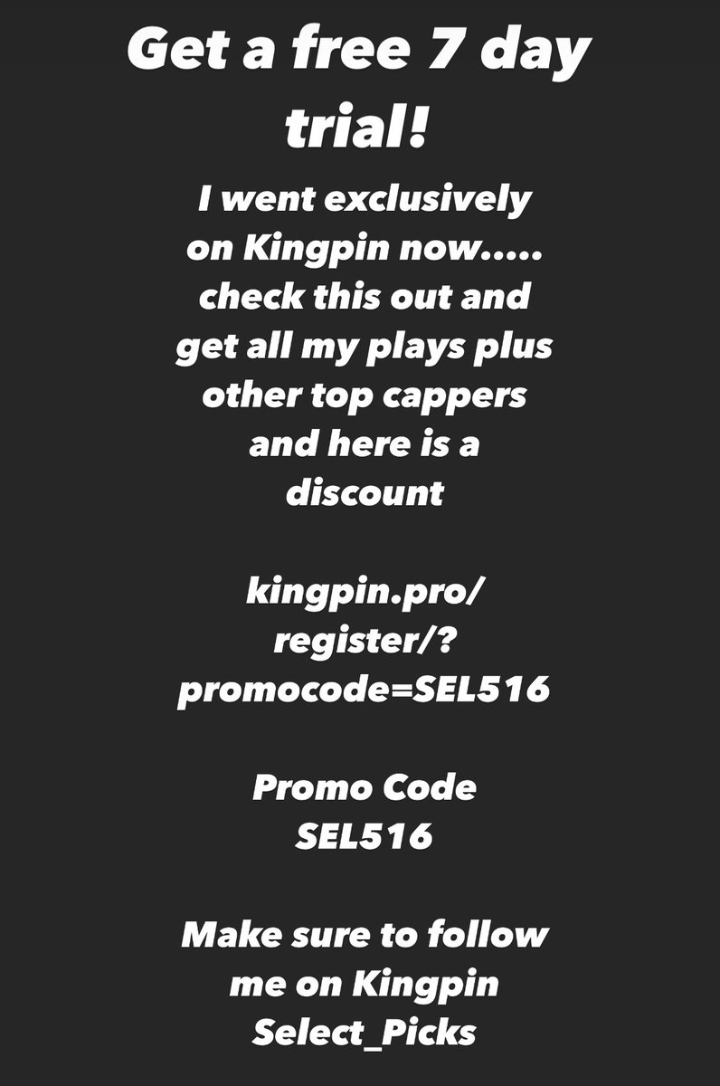 Select_Picks's tweet image. kingpin.pro/register/?prom…