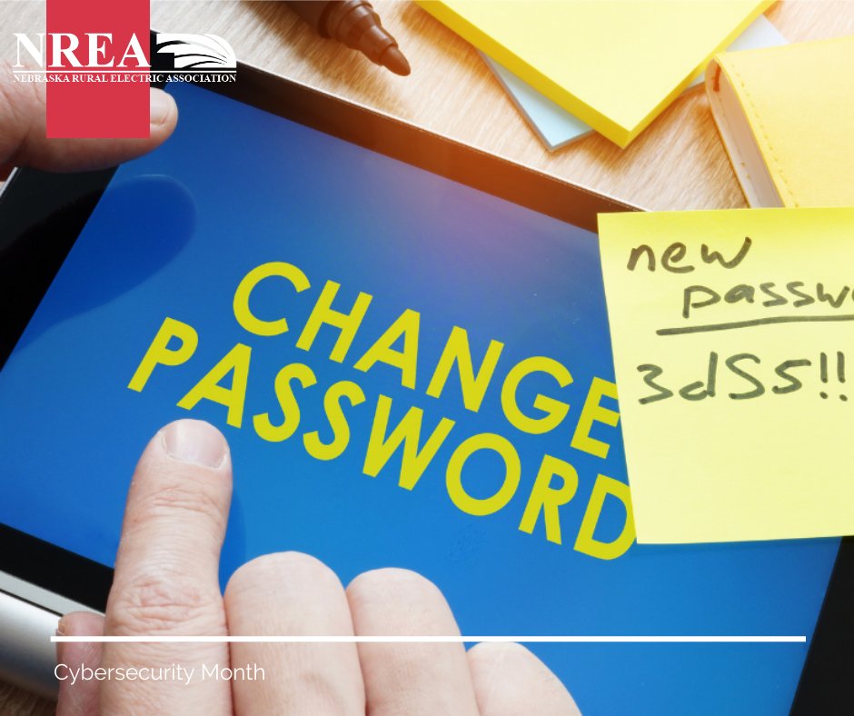 NERuralElectric's tweet photo. If you're still using "123456" as your password, you're bringing payday that much closer for a scammer.

#BeCyberSmart during Cybersecurity Awareness Month.

It's easy to keep your accounts secure and your passwords hard to crack, just visit https://t.co/RNAfyi0lNS https://t.co/pwkJUXyA0W