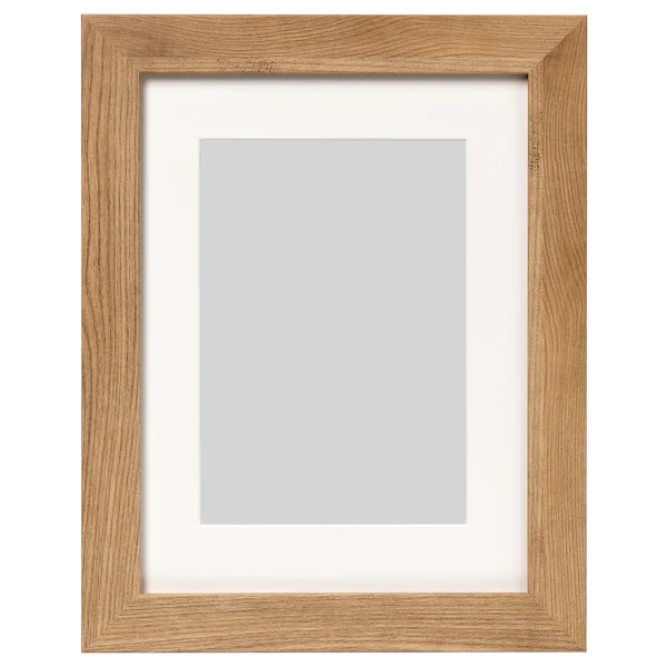 Picture frames are usually 4 pieces of wood, where the ends are cut to 45 degrees. When you put it together, it's a rectangle.You can try and measure out and trace 45 degrees, but again, you failed before you started. Wrong goal, wrong method.