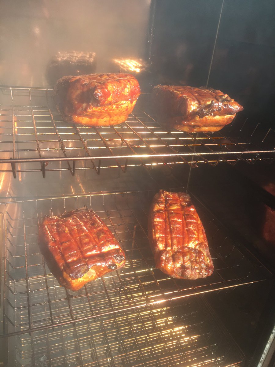 Here is our #birchsyrup #canadianthanksgiving meal. Canadian back bacon. We used our breakfast syrup in the brine and as a glaze