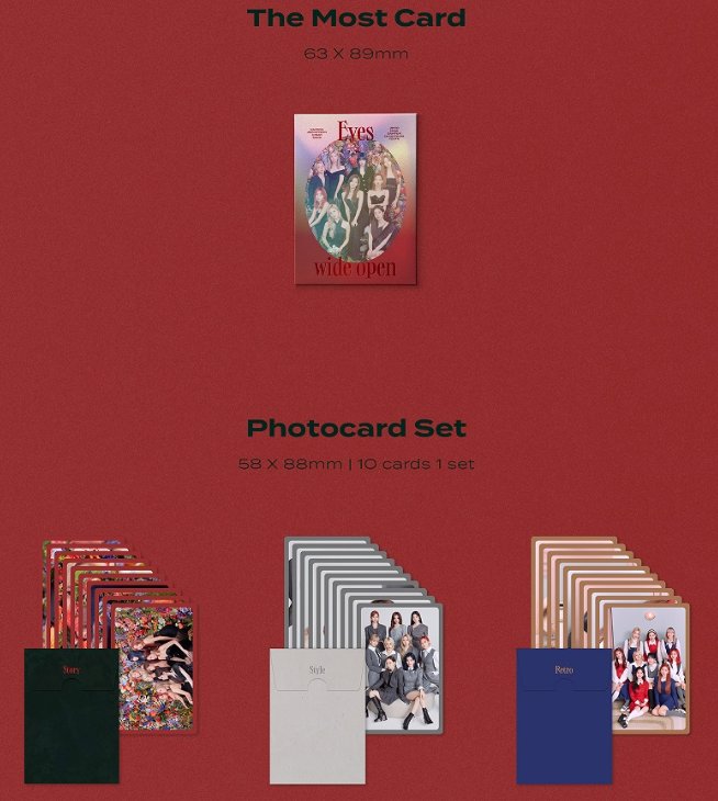 SubjectKpop's tweet photo. TWICE "Eyes wide open"

Photobook / The Most Card / PO Photocard Set

#TWICE #트와이스 #EyesWideOpen #ICANTSTOPME https://t.co/aTpsU4QtVn