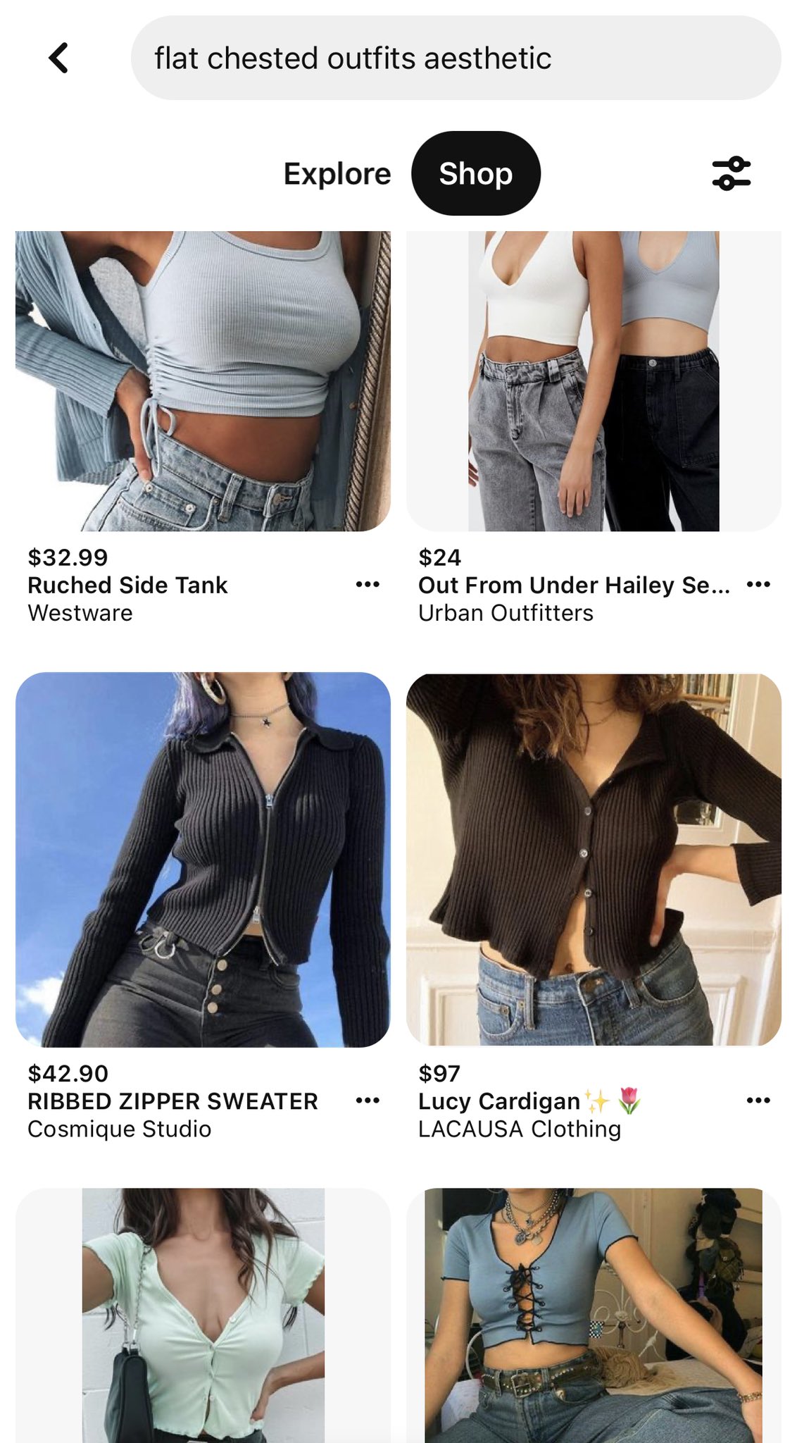 CamCanela.com on X: I searched “flat chested fashion aesthetic” and the  images were of large breast Wtf. That wasn't helpful AT ALL 😡   / X