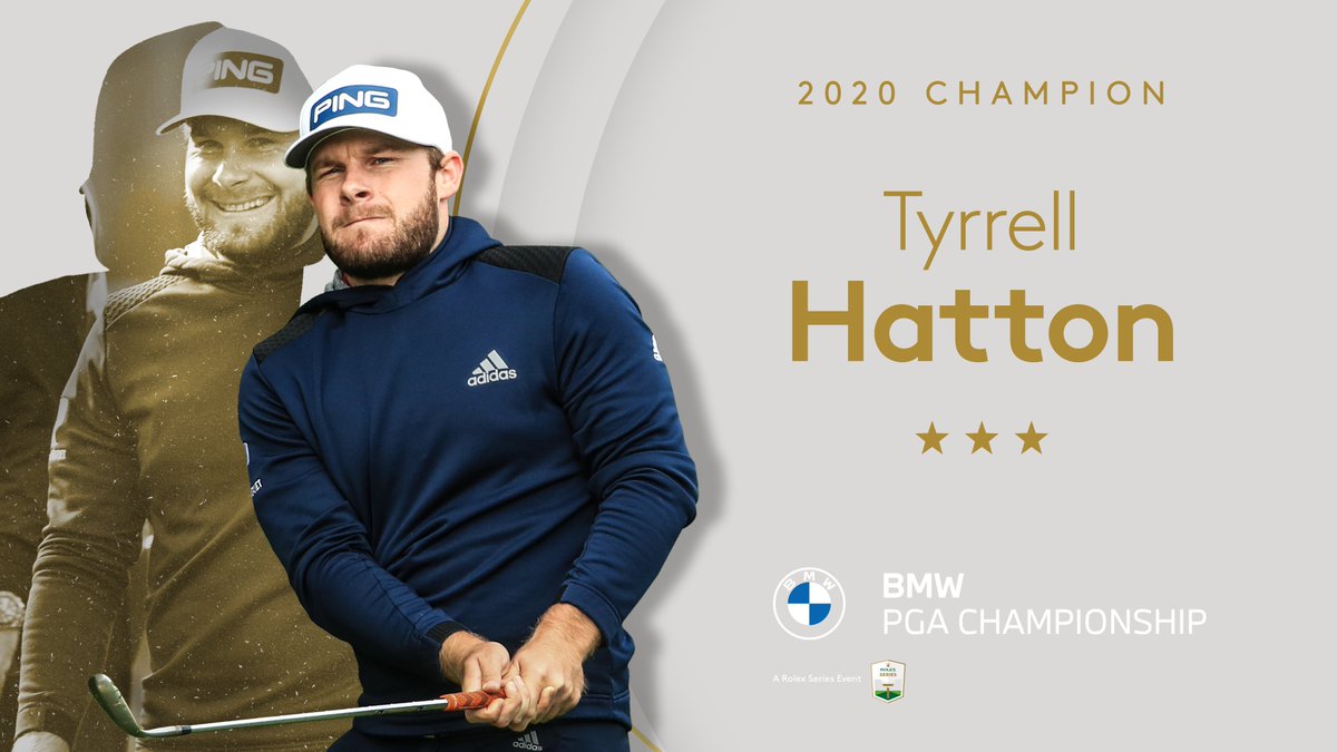 DPWorldTour's tweet photo. Tyrrell Hatton wins the #BMWPGA 🏆

#RolexSeries https://t.co/f4YdyKIWuN