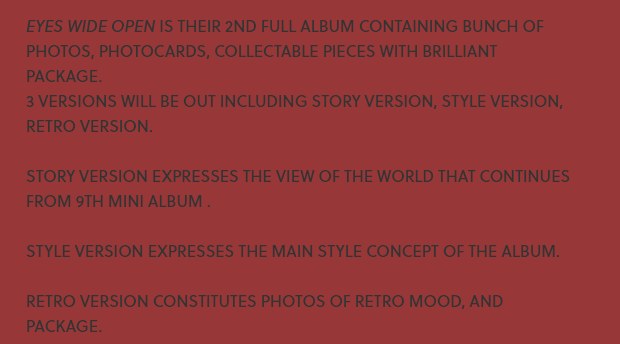 SubjectKpop's tweet photo. "Story version expresses the view of the world that continues from 9th mini-album"

"After MORE &amp; MORE, Eyes wide open"

TWICE with the same exact position, one bright and one dark themed outfit

🧐🤯 @JYPETWICE 

#TWICE #트와이스 #EyesWideOpen #ICANTSTOPME https://t.co/bJsqRKJgHH