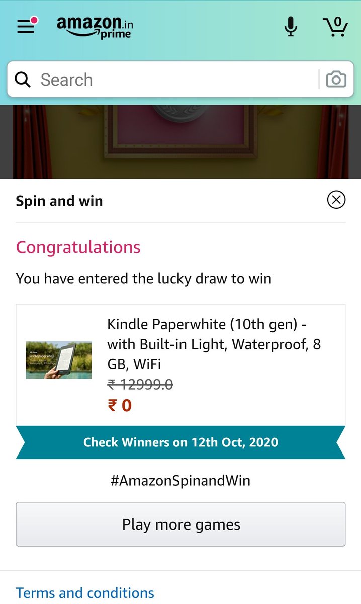 Pavan_9i's tweet photo. #AmazonSpinandWin...Well Done...!!! https://t.co/x0XJcztG7W