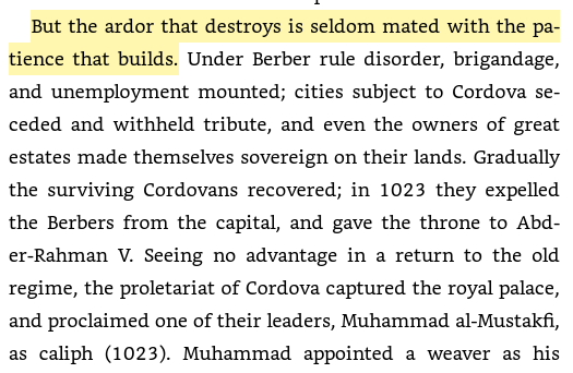 24/ Moorish Spain & collapse of the Cordovan caliphate"But the ardor that destroys is seldom mated with the patience that builds."