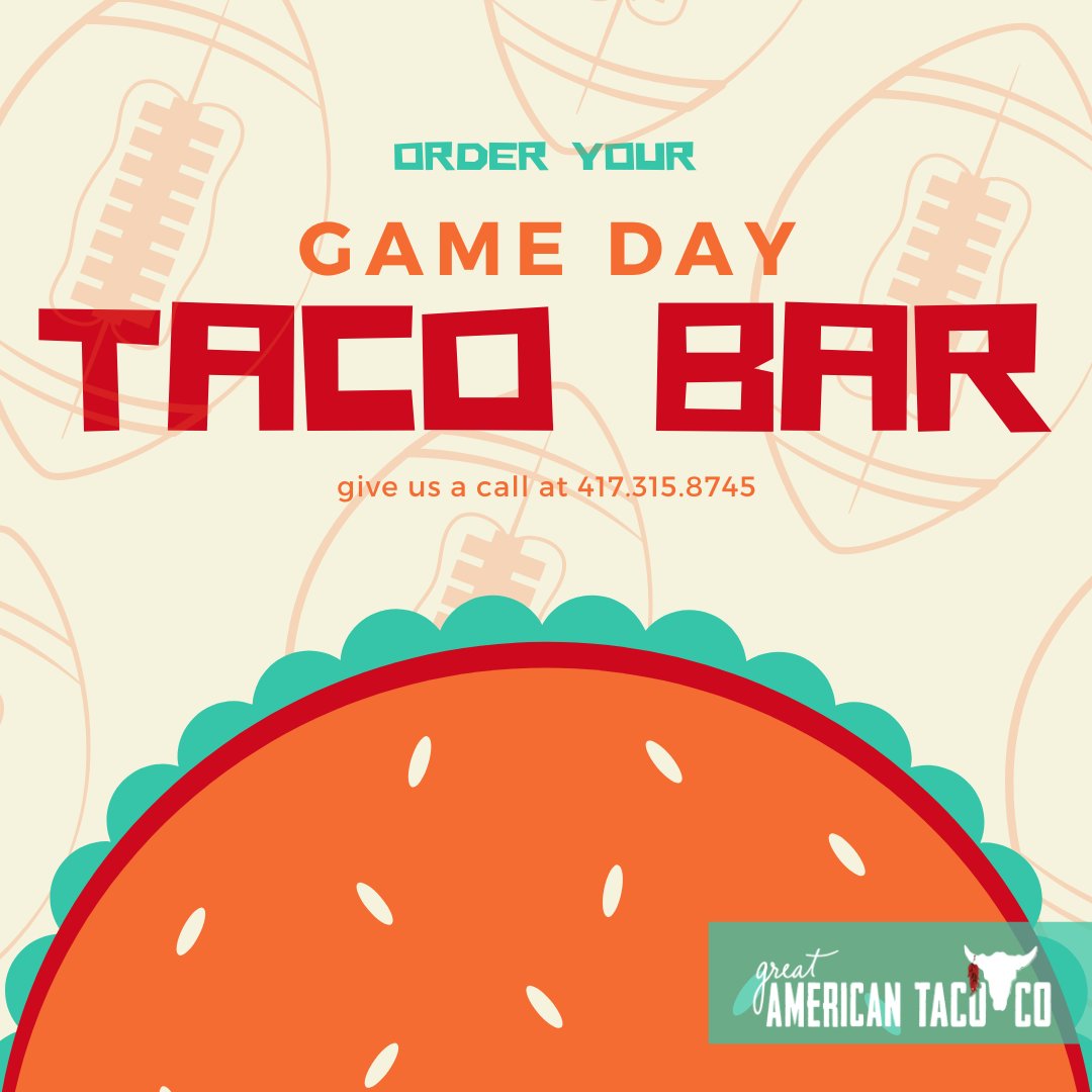 hugataco's tweet photo. READY FOR SUNDAY FOOTBALL!?! 

Order your snacks now!
  
#tacobars #snaks #417eats #football #sunday #funday #touchdown #tacos #417local #eatmoretacos #deals #greatamericantaco #margaritas #marg https://t.co/yAUE29qg3t