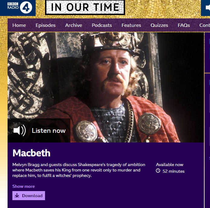 FloundersMrs's tweet photo. Just created a notes page with timings and topics to accompany students listening to the In Our Time:Macbeth. It could make a good hmk or in class activity to encourage note taking &amp; help develop critical responses.
https://t.co/d7sG61BpDY
It's on Litdrive and englishdepartment. https://t.co/hDeCCuwKpd