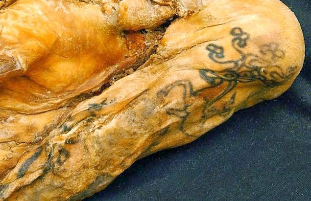 7. Siberian Ice Maiden / Princess of Ukok (~5th c. BCE)The lady with the badass tattoo! Part of the Pazyryk culture, her clothing and burial suggested she was a respected individual. She also suffered from chronic pain and may have died of cancer.