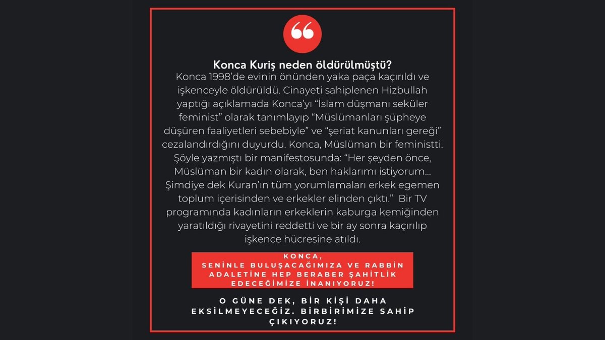 KadinlarinAkli's tweet photo. Konca Kuriş Neden Öldürülmüştü?#kadinlarinakliyargilaniyor #kadınlarınaklıyargılanıyor https://t.co/3z8x3GNJQo