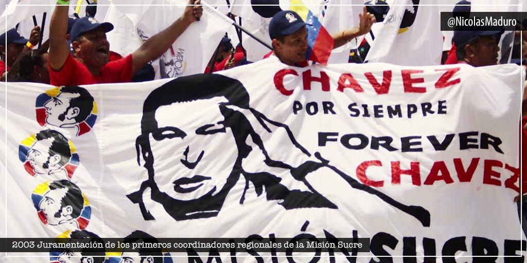 Nicolás Maduro (@maduro_en) on Twitter photo 17 years ago, Commander Chávez swore in the regional coordinators of the Sucre Mission, committed persons who have guaranteed the highest quality university education, at the service of the productive development of our Nation. 17 years ago, Commander Chávez swore in the regional coordinators of the Sucre Mission, committed persons who have guaranteed the highest quality university education, at the service of the productive development of our Nation.