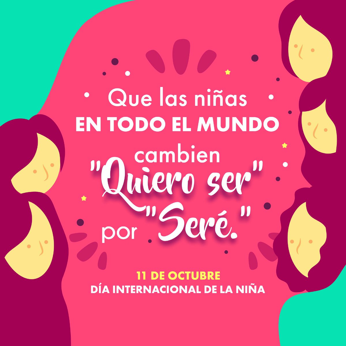 Luchemos para que nuestras niñas y adolescentes puedan vivir en un entorno seguro, en el que puedan elegir su futuro y cumplir sus sueños.
#DíaDeLaNiña https://t.co/k57K3VQ4dz