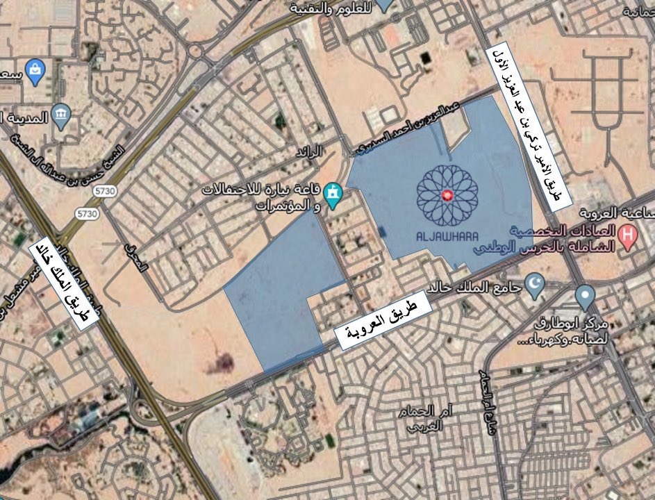 عداد مشاريع الرياض Auf Twitter أعمال تطوير أرض صندوق الجوهرة العقاري تبلغ مساحتها حوالي 2 3 مليون م تقع بحي الرائد في غرب الرياض على طريق العروبة وطريق الأمير تركي الأول حيث يهدف