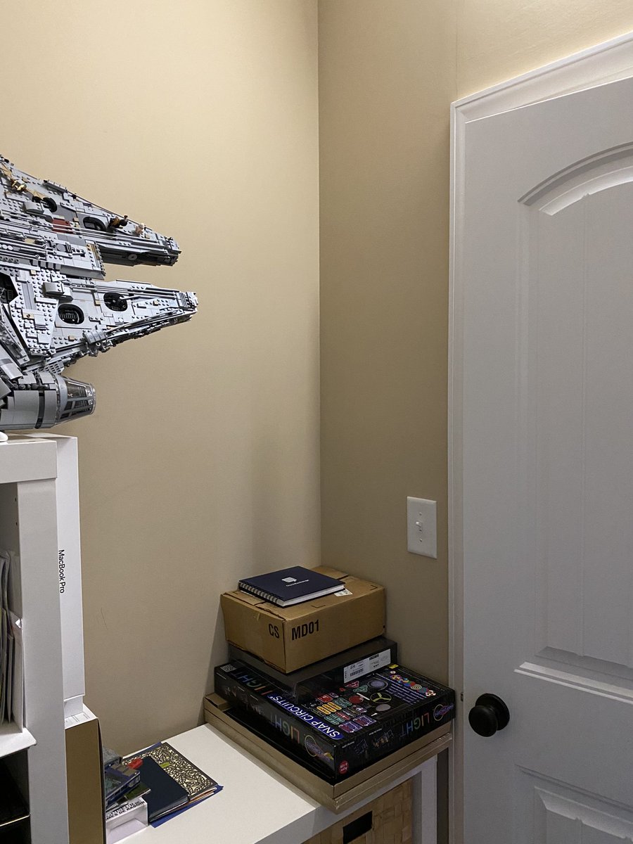 Alrighty, if we’re going to put a rack in my upstairs office closet…need to clean it up first. Lots of papers to file and maybe shelves to re-arrange to see what kind of depth works. I’m currently thinking shallower by the door…but maybe deeper at the back with some shuffling: