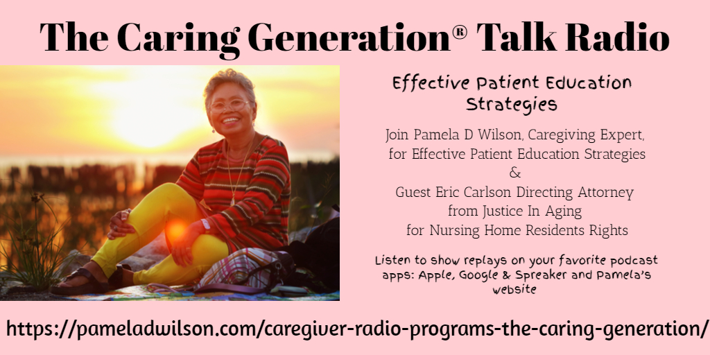 CaregivingSpeak's tweet photo. #TheCaringGeneration on 10/14 How Patient Education Supports Self-Care for #Caregivers and #AgingAdults https://t.co/nqVxLL0ssO
***
#caregiving #caregiversupport #thecaringgeneration #radioshow #caregivereducation #pameladwilson #worklifesolutions #stressmanagement #aging https://t.co/5p7eI3Tz86