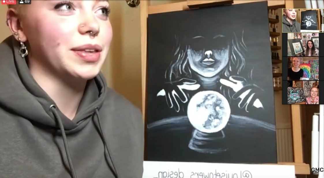 ArtBattleMCR's tweet photo. and... TONIGHTS BATTLE WINNER is the amazing Louise Towers!

A golden paint brush is winging it's way to you. 

A massive THANK YOU to all artists and of course all YOU lot watching at home. 

https://t.co/n9eLXNCWYL https://t.co/4RhC59pfAI